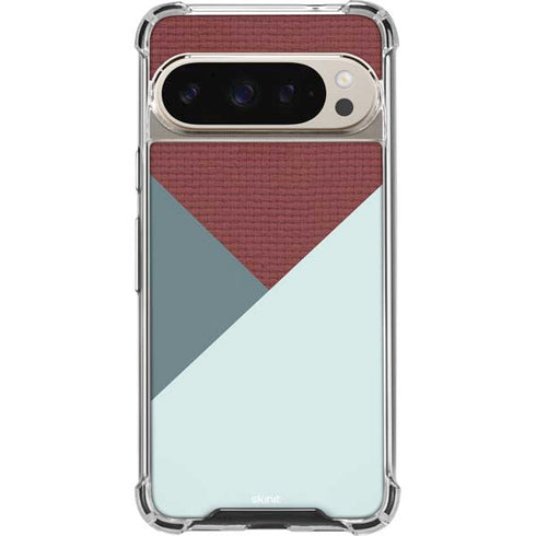 Marsala Triangle Shapes Pixel 9/9 Pro Clear Case